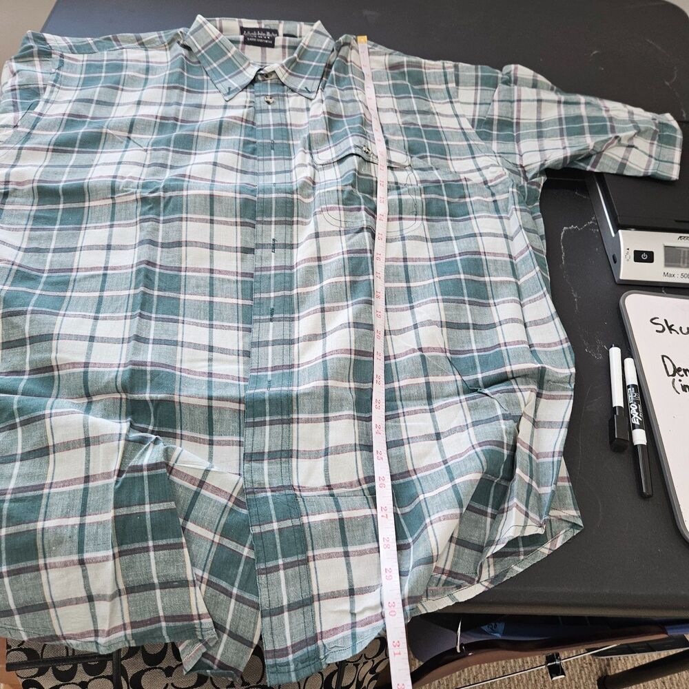 Gant Indian Madras Plaid Button Down Shirt XLT Green Grey Country Preppy Golf - Picture 9 of 10
